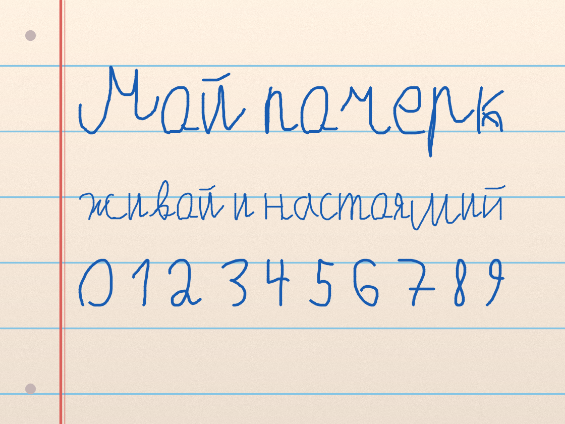 Полноразмерный пример почерка Мой почерк