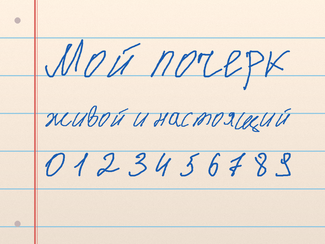 Полноразмерный пример почерка Мой почерк